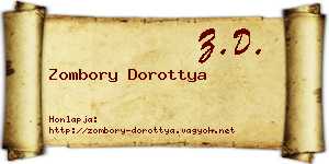 Zombory Dorottya névjegykártya